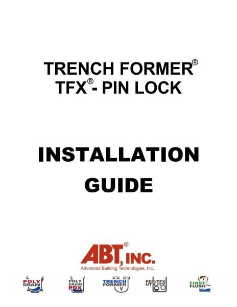 Manuel d'installation ABT Drain : TrenchFormer TFX